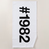 Serviette De Plage Hashtag 1982 43 Anniversaire (Devant)