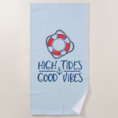 Serviette De Plage Haut de gamme Good Vibes (Devant)