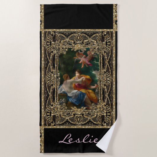 Serviette De Plage Haute autorisation Monogramme baroque (Devant)