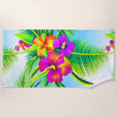 Serviette De Plage Hawaï Tropical Motif sans couture (Devant)