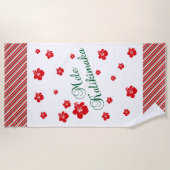 Serviette De Plage ~ hawaïen Mele Kalikimaka de Noël (Devant)