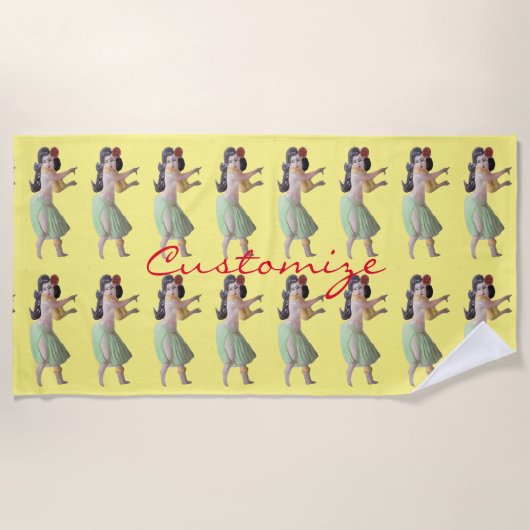 Serviette De Plage Hawaiian Hula Dancers Thunder_Cove Beach Towne (Devant)