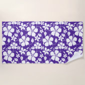 SERVIETTE DE PLAGE HAWAIIAN HULA (HIBISCUS) PURPLE (Devant)