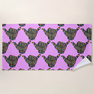 Serviette De Plage Hawaiian Shaka Psychedelic Thunder_Cove