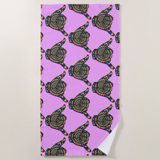 Serviette De Plage Hawaiian Shaka Psychedelic Thunder_Cove (Devant)