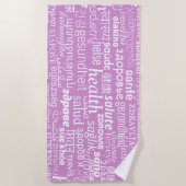 Serviette De Plage Health Text Multi Language Word Beach Towel (Devant)