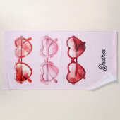 Serviette De Plage Heart Sunnies Bridesmaid Girp Trip (Devant)