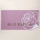 Serviette De Plage Hello Beautity - Moderne Chic Rose Rose (Devant)