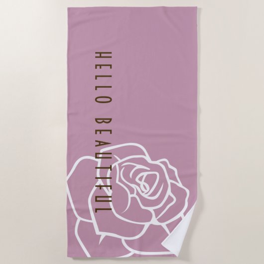 Serviette De Plage Hello Beautity - Moderne Chic Rose Rose (Devant)