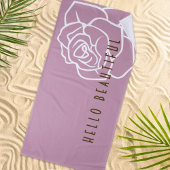 Serviette De Plage Hello Beautity - Moderne Chic Rose Rose