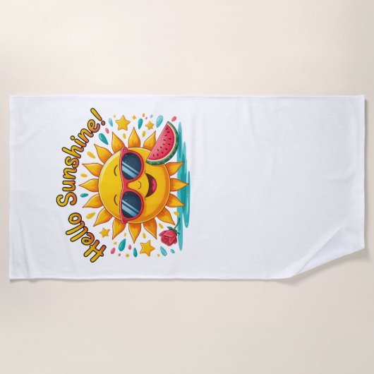 Serviette De Plage Hello Summer  (Devant)