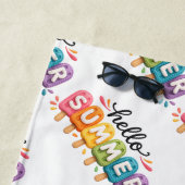 Serviette De Plage Hello Summer Faux Yarn Design (En situation)