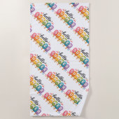 Serviette De Plage Hello Summer Faux Yarn Design (Devant)