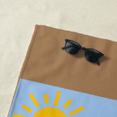 Serviette De Plage Hello Summer Pink Flamant rose Design - Beach Towe (En situation)