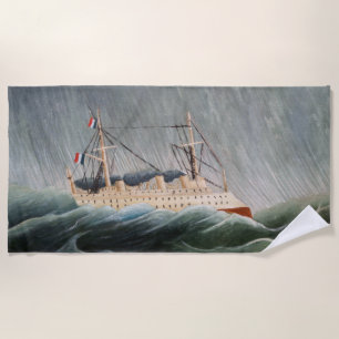 Serviette De Plage Henri Rousseau - Le Navire dans la Tempête