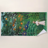 Serviette De Plage Henri Rousseau - Une femme marche dans une forêt e (Devant)