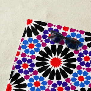Serviette De Plage Héritage mosaïque : Art Zellige andalou marocain