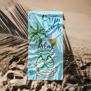 Serviette De Plage Heure de détente d'été sur la plage personnalisée