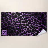 Serviette De Plage Heure d'été de luxe Tiger violet monogramme (Devant)