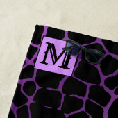 Serviette De Plage Heure d'été de luxe Tiger violet monogramme (En situation)