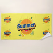 Serviette De Plage Heure d'été Retro Vintage (Devant)