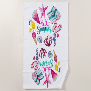 Serviette De Plage Heure d'été vintage