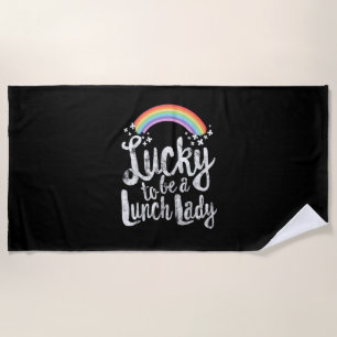 Serviette De Plage Heureux D'Être Une Lunch Lady T-Shirt School St Pa