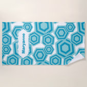 Serviette de plage Hexagons personnalisable (Devant)