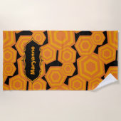 Serviette de plage Hexagons personnalisable (Devant)