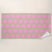 Serviette de plage Hexagons rose (Devant)