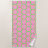 Serviette de plage Hexagons rose (Devant)