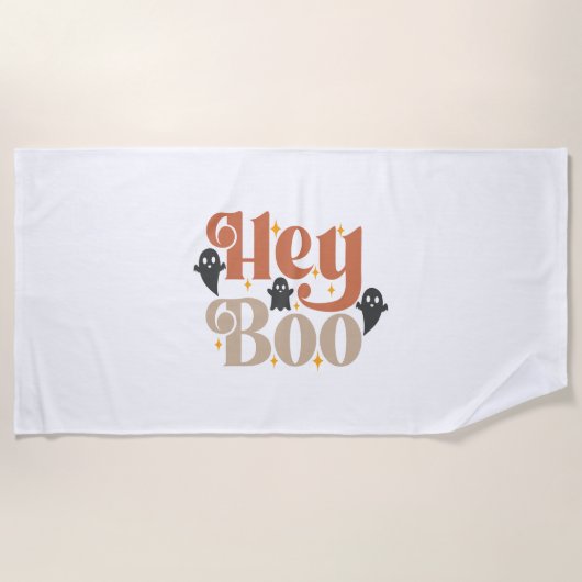 Serviette De Plage Hey Boo Boho Halloween Hey Boo Ghost (Devant)