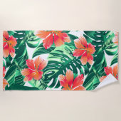 Serviette De Plage Hibiscus à l'orange tropicale (Devant)