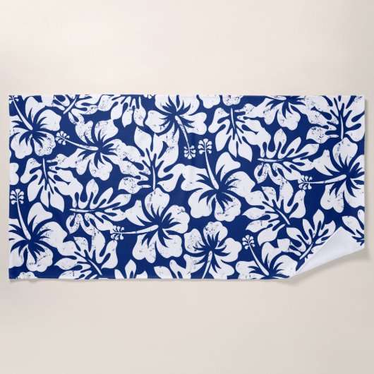 Serviette De Plage Hibiscus blanc usé tropical (Devant)