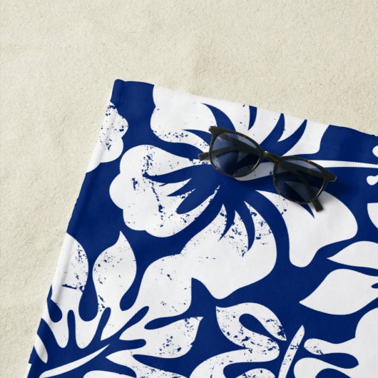 Serviette De Plage Hibiscus blanc usé tropical (En situation)