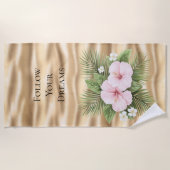 Serviette De Plage Hibiscus bleu tropical (Devant)