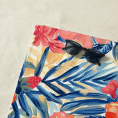 Serviette De Plage Hibiscus d'été tropical fleurs Motif Floral (En situation)