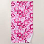 Serviette De Plage Hibiscus épopé de la flore hawaïenne Aloha - rose (Devant)