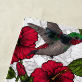 Serviette De Plage Hibiscus et colibris (En situation)