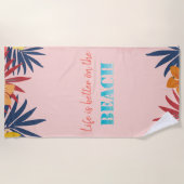 Serviette De Plage Hibiscus feuilles de palmier (Devant)