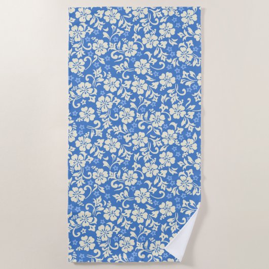 Serviette De Plage Hibiscus hawaïens du parc Kapalua - Périwinkle (Devant)