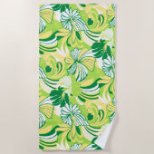 Serviette De Plage Hibiscus Jungle Hawaiian Tropical Floral - Lime (Devant)