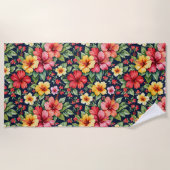 Serviette De Plage Hibiscus Tropical Brillant (Devant)