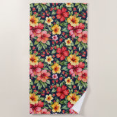 Serviette De Plage Hibiscus Tropical Brillant (Devant)