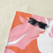 Serviette De Plage Hibiscus tropical Monogramme personnalisé (En situation)