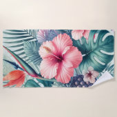 Serviette De Plage Hibiscus tropicaux et Palm Design (Devant)