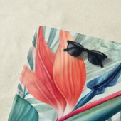 Serviette De Plage Hibiscus tropicaux et Palm Design (En situation)