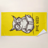 Serviette De Plage Hibou nerd de livres (Devant)