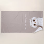 Serviette De Plage Hibou vous verra (Devant)