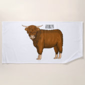 Serviette De Plage Highland cow (Devant)